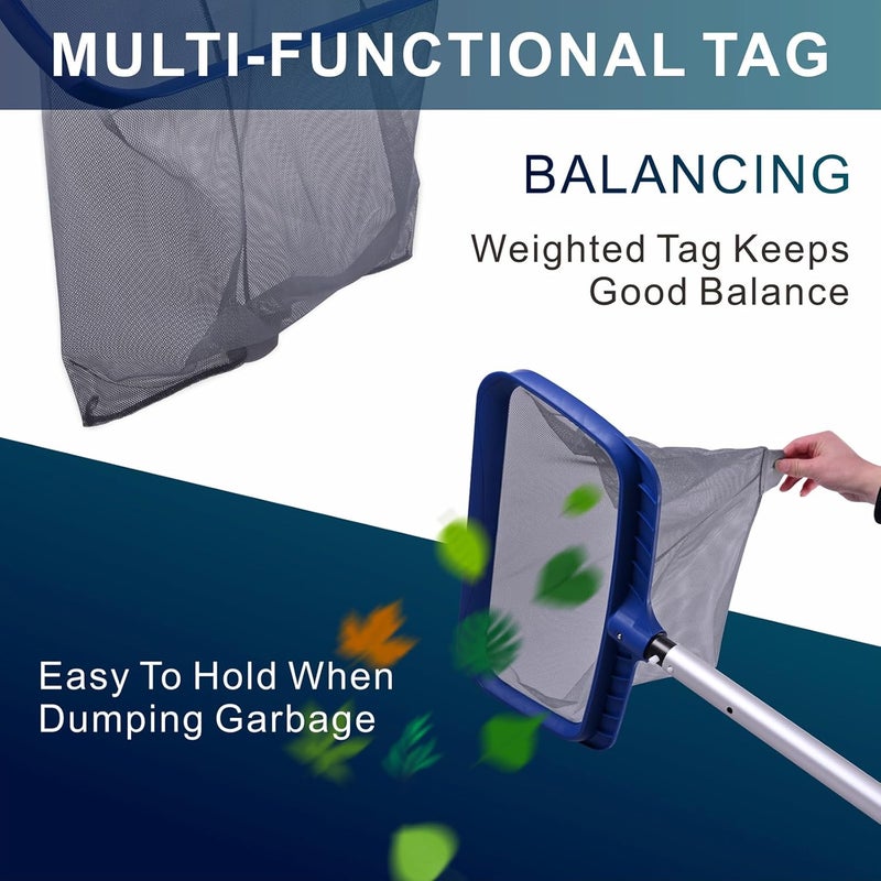 POOLAZA Pool Skimmer Net, Larger Capacity Pool Net Skimmer with Durable Deep Net, Sturdy Frame Pool Nets for Cleaning Effortlessly, High-Efficiency Pool Leaf Net with Easy Scoop Edges - Image 4